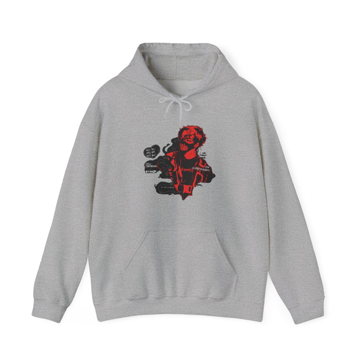 Corpse Husband Miss You I Am Corpse Pullover Black Hoodie Size L Authentic - Official hoodies merchandise